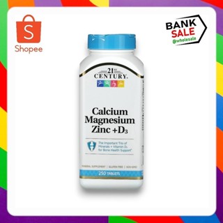 21st Century, Calcium Magnesium Zinc + D3, 250 Tablets