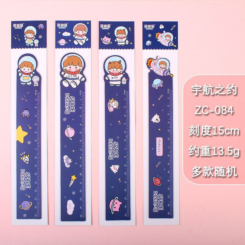 ไม้บรรทัดแม่เหล็กแบบยืดหยุ่น Cute Motif School ไม้บรรทัดเด็ก PS 1024