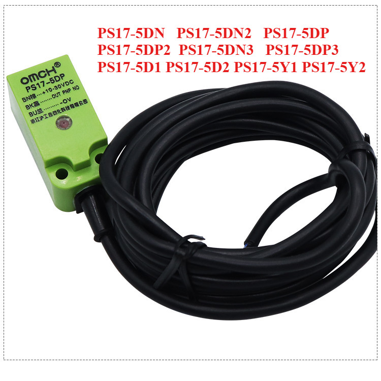 OMCH Proximity Switch PS17-5DN-5DN2-5DP-5DP2-5DN3-5DP3-5D1-5D2-5Y1-5Y2 Square NPN/PNP ปกติเปิด