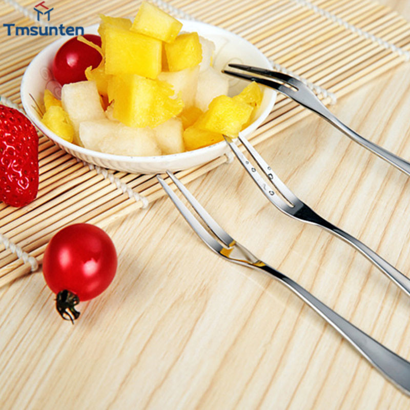 ช้อนส้อมสแตนเลส ส้อมผลไม้ ส้อมขนมไหว้พระจันทร์ 2 ซี่ Tmsunten - รูปที่ 4