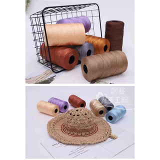 [สินค้าใหม่ขายร้อน] ทอมือ250ก ชุบผ้าฝ้ายผ้าลินินผ้าไหมน้ําแข็งด้าย2.5มิลลิเมตรเดียวด้ายแบนกลวงฤดูร้อนเย็นหมวกสลิงด้ายซูเปอร์ทั้งหมด42สีทอมือหมวกกระเป๋าเบาะทําเองทอ