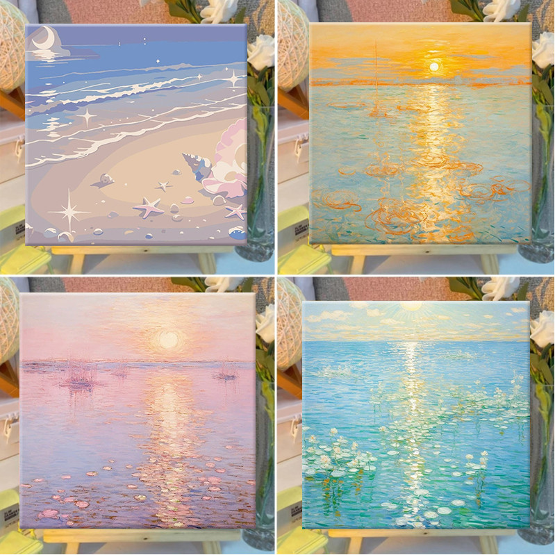 [พร้อมส่ง]🔥ระบายสีตามตัวเลข 20X20CM ที่ระบายสี Paint By Numbers อุปกรณ์ที่สมบูรณ์ ของเล่นเพื่อลดความเครียด การฝึกสมาธิ