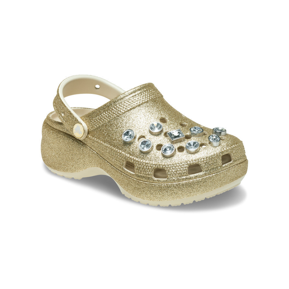 CROCS รองเท้าลำลองผู้หญิง CLASSIC PLATFORM GLITTER EMB CLOG รุ่น 211391-710 - GOLD