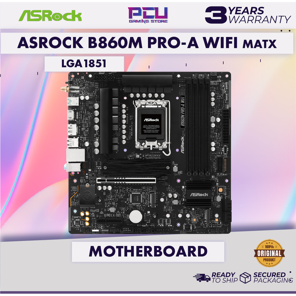 ASROCK B860M PRO-A WIFI LGA1851 เมนบอร์ด MATX (3Y)