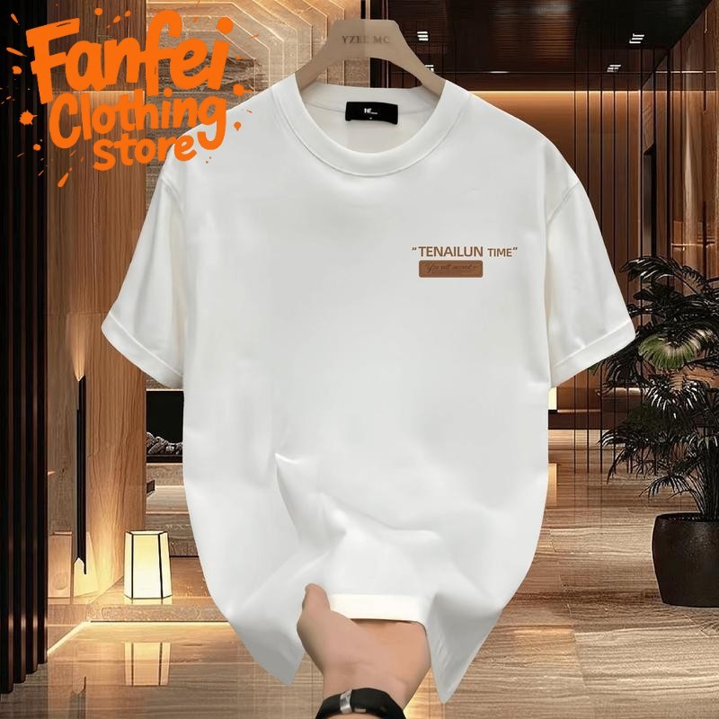 (จัดส่งตลอด 24 ชั่วโมง)Fanfei  Clothing store เสื้อยืดพิมพ์ลายลำลอง unisex วัสดุผ้าฝ้ายแท้ คอกลม สไตล์ลำลอง มาใหม่3