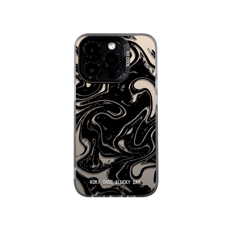 ❤️จัดส่งทันที❤️เคสไอโฟน11 12 13 14 15 16 17 Pro Max black ink matte shockproof Case For iPhone XR,XS,7/8P,LUS,14+,16PM - รูปที่ 4