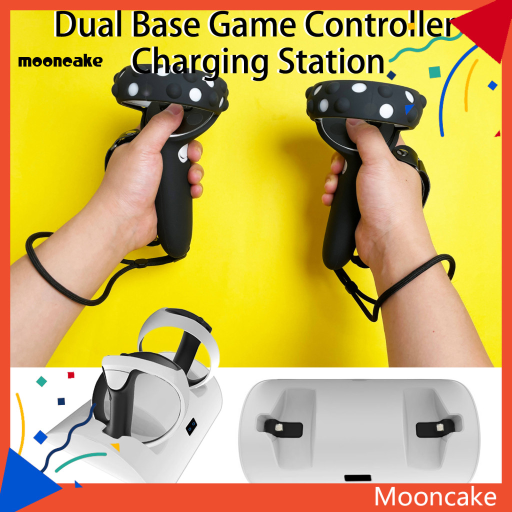 ขนมไหว้พระจันทร์| 1เซ็ตการทํางานที่เรียบง่ายGamepadสถานีชาร์จDualฐานเกมControllerสถานีชาร์จLEDตัวบ่ง