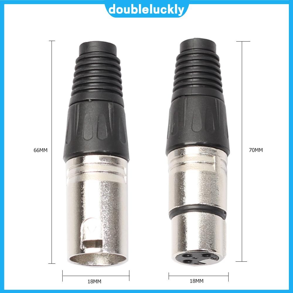 🔥Hot🔥 8Pcs 4 Male 4 Female XLR 3Pin Connector ตัวเชื่อมต่อสายสัญญาณเสียง ปลั๊กไมโครโฟน