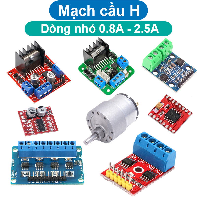 วงจรควบคุมมอเตอร์ H-bridge L298N, L9110, TB6612, MX1508...
