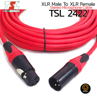 👍[เกรด PA] สาย XLR สายไมค์ สเตอริโอ TSL 2422 24AWG Stereo Microphone Cable สายสัญญาณเสียง XLR Male To XLR Female Cable