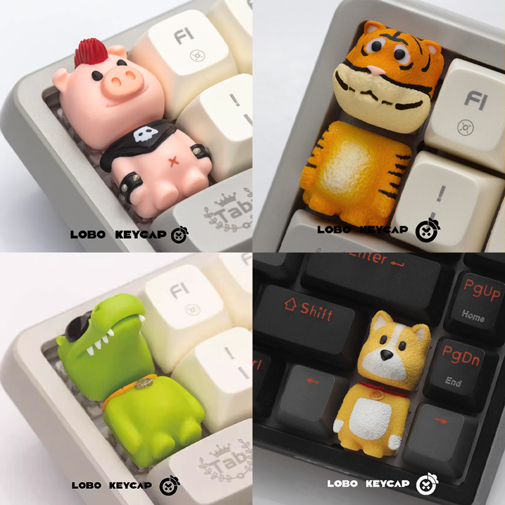 Party สัตว์ Keycap 3D สร้างสรรค์น่ารักการ์ตูน MX สวิทช์คีย์บอร์ดเรซิ่น Keycaps DIY ส่วนบุคคล Cool Coco Nemo Otta Tiagra เบคอน Gaming Keycap