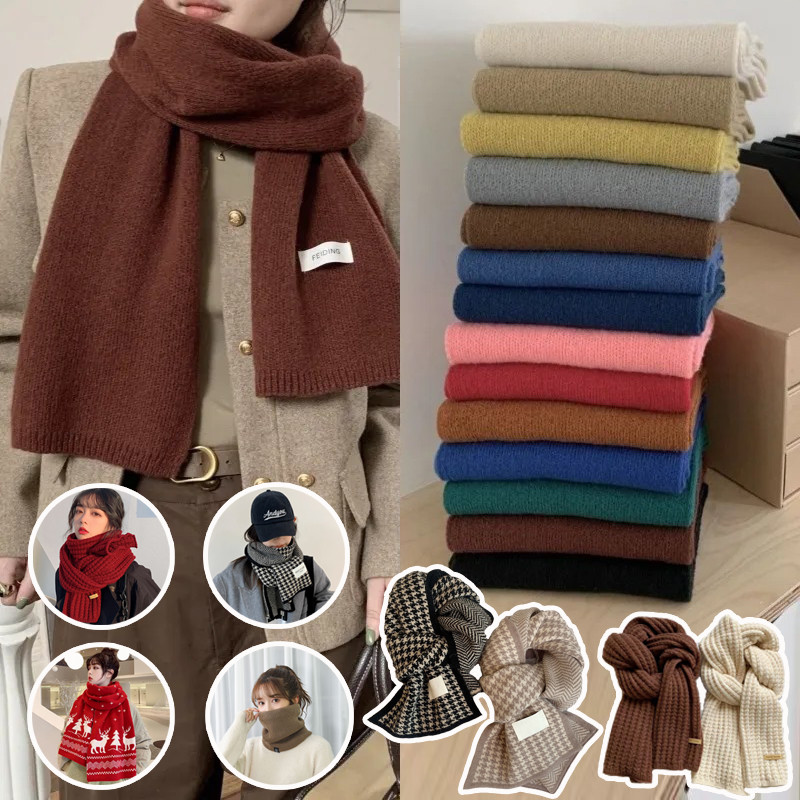 ผ้าพันคอ ผ้ากันหนาว ผ้าคลุมไหล่ แคชเมียร์ สีพื้น 215กรัมขนาด 190* 70ซม cashmere