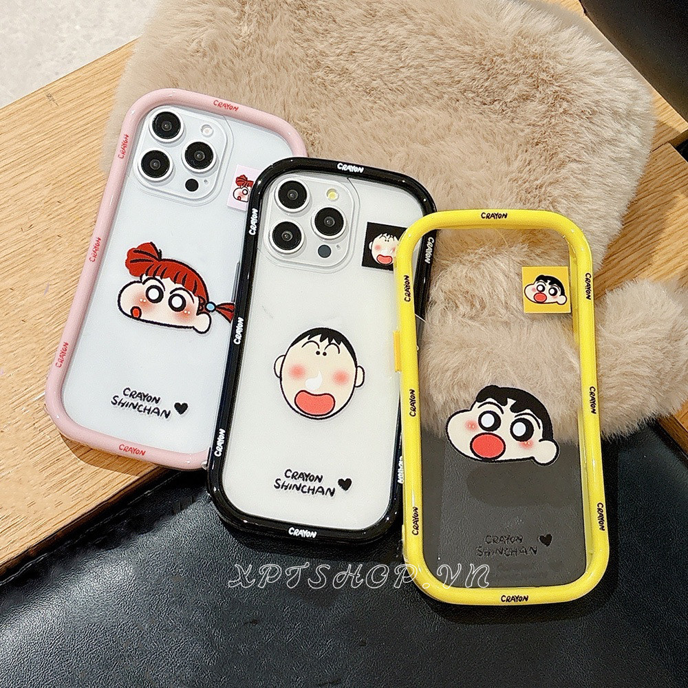 Crayon Shin Chan อะคริลิคเคสโทรศัพท์สําหรับ iPhone 16 Pro Max 16 Pro 16 15 Pro Max 14 13 Pro Max กันกระแทกป้องกันปลอก