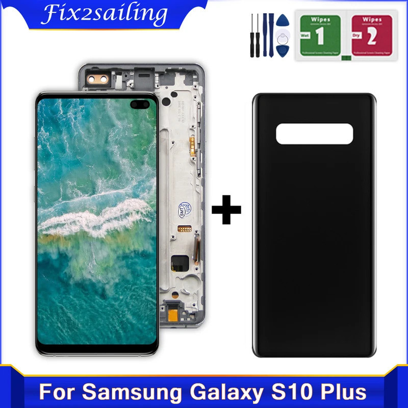 TFT สําหรับ Samsung S10 Plus S10+ G975 G975F SM-G975U SM-G975W จอแสดงผล LCD Touch Screen Digitizer อ