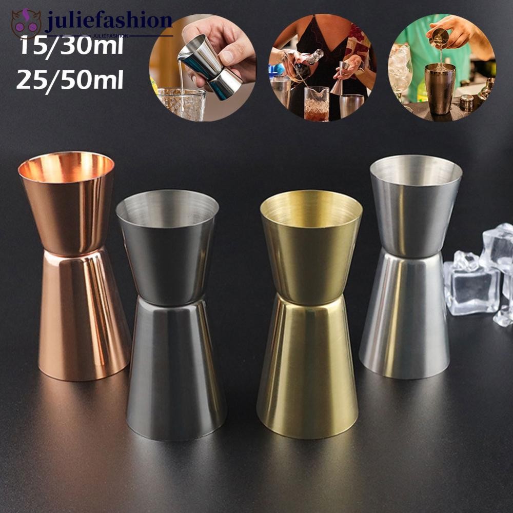 Juliefashion 15-30ml/25-50ml Double Jigger สแตนเลสถ้วยตวงเครื่องดื่มค็อกเทลไวน์ Shaker อุปกรณ์เสริมบาร์สแตนเลส Bar Bar Bartender เครื่องมือ H4V1