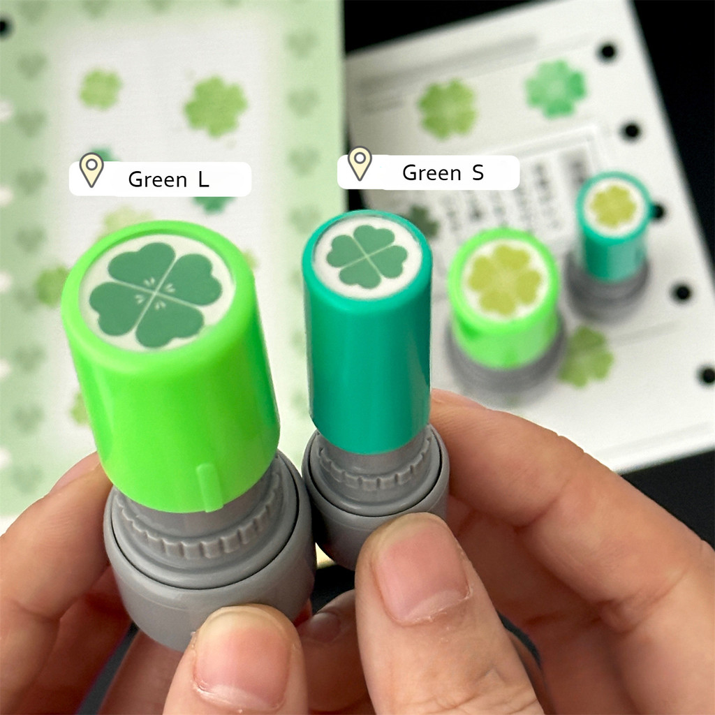 Ins Four Leaf Clover Ink Stamp DIY สมุดภาพการ์ดอวยพรของขวัญตกแต่ง