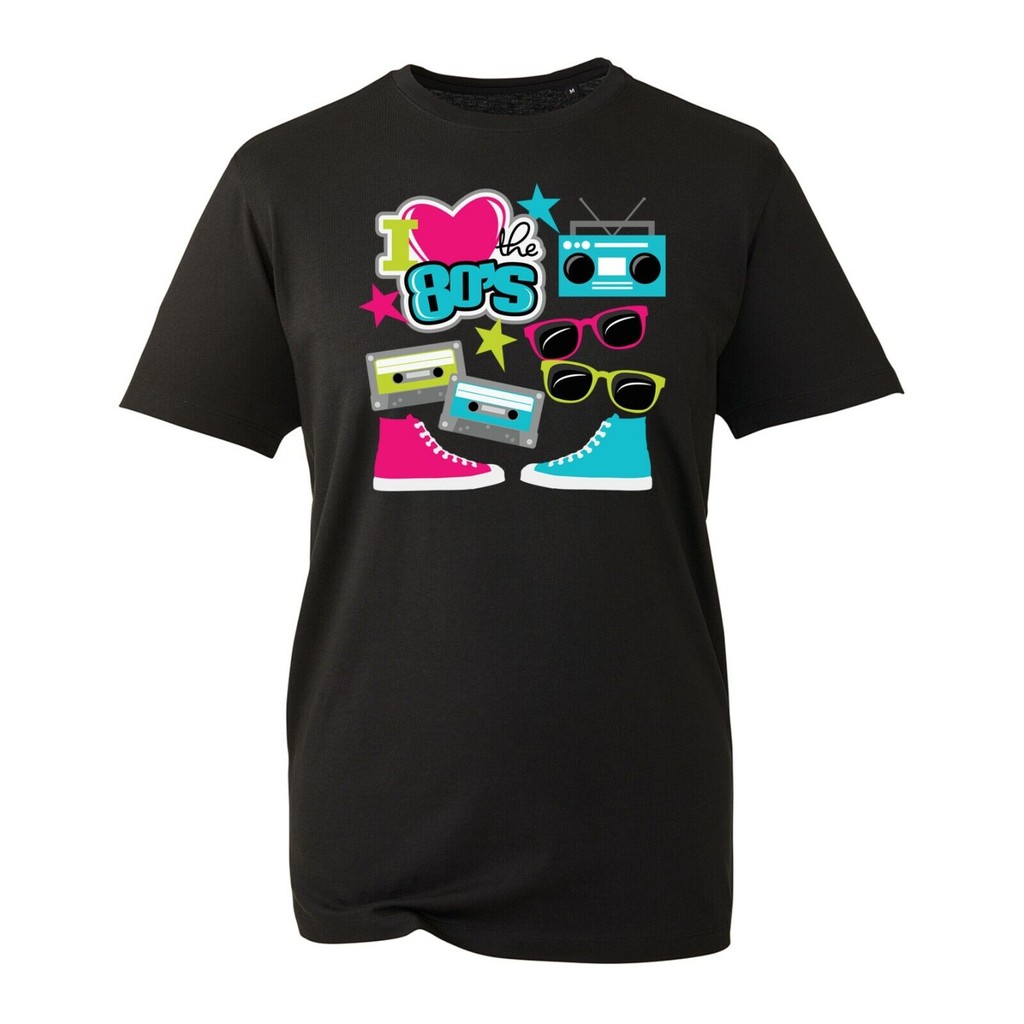 เสื้อยืด I Love 80S, Retro Vintage Music Fancy Retro Outfit Funny Unisex Top