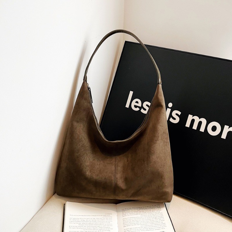 IELGY Tote Bagฤดูใบไม้ร่วงฤดูหนาวขนาดใหญ่-ความจุRetro Frosted Underarm Bagแฟชั่นCommuter All- - รูปที่ 6