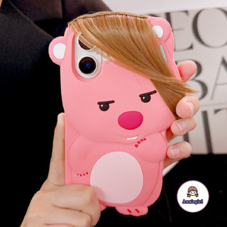 ตลก 3D การ์ตูนถักผม Loopy ซิลิคอนอ่อนเคสโทรศัพท์สําหรับ IPhone 11 16 15 14 Pro Max 12 13 Promax กรอบหนากันกระแทกโทรศัพท์ปกหลัง