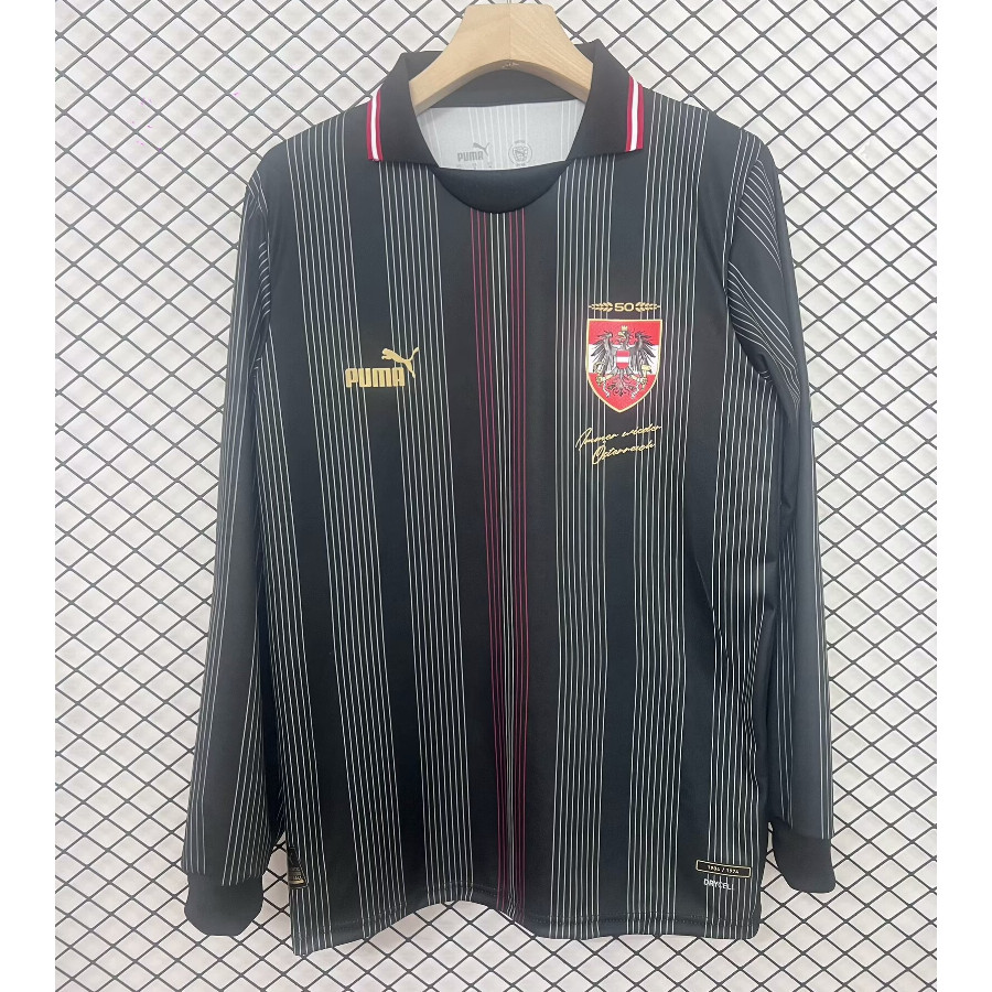 24-25 Austria 50th Anniversary Edition เสื้อฟุตบอล S-XXL ผู้ใหญ่แขนยาวแห้งเร็วเสื้อฟุตบอลกีฬา AAA