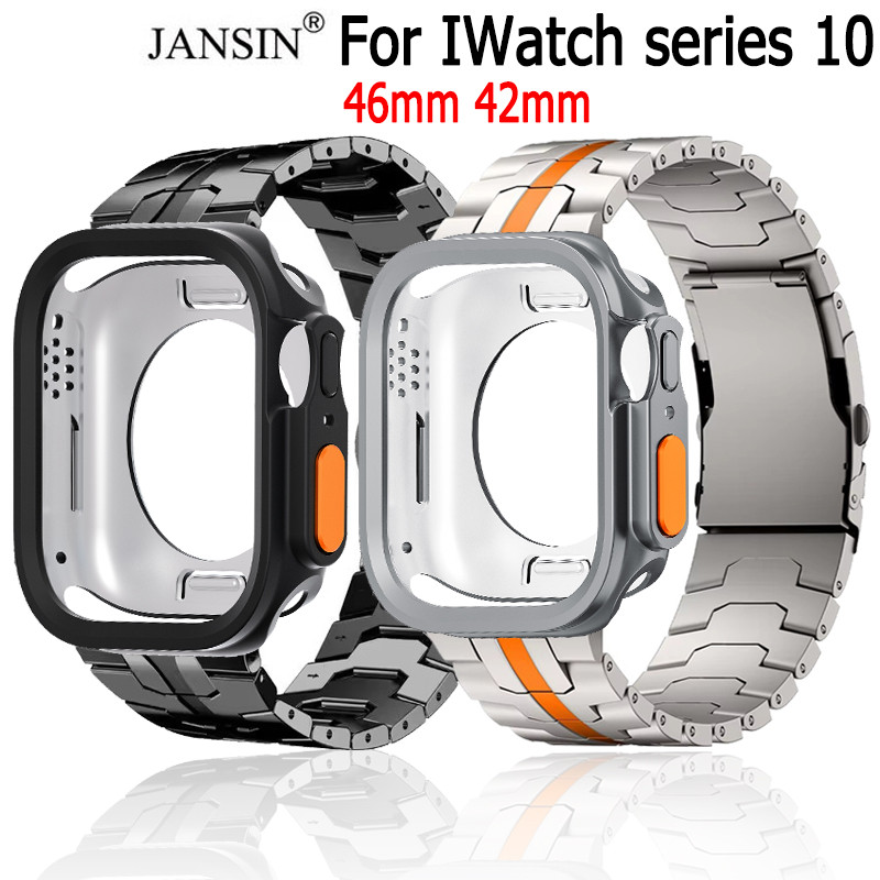 สาย + เคส Iwatch series 10 สายนาฬิกาสแตนเลส พร้อมเคส สำหรับ iwatch series 10 46mm 42mm