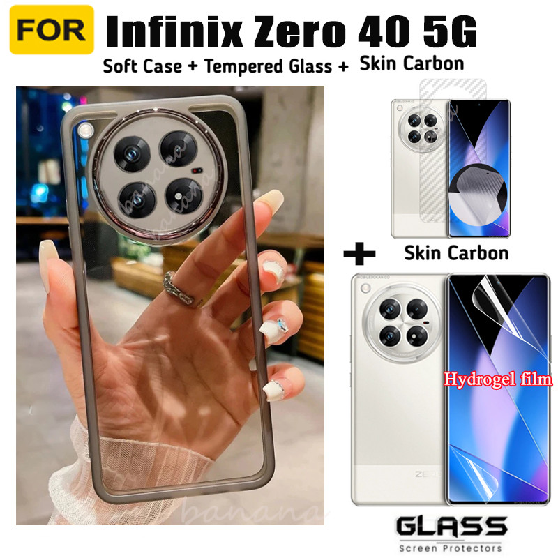 สําหรับ Infinix Zero 40 5G เคสโทรศัพท์ซิลิโคนกันกระแทกพร้อมกล้องป้องกัน 3 ใน 1 Infinix Zero 40 4G โป