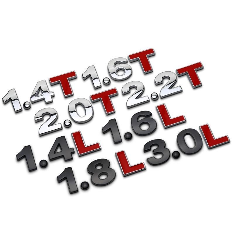ป้ายโลหะรถยนต์1.4t1.8t3.0t2.4l3.0l2.0t ป้ายท้ายรถป้ายดิจิตอลสีแดง T
