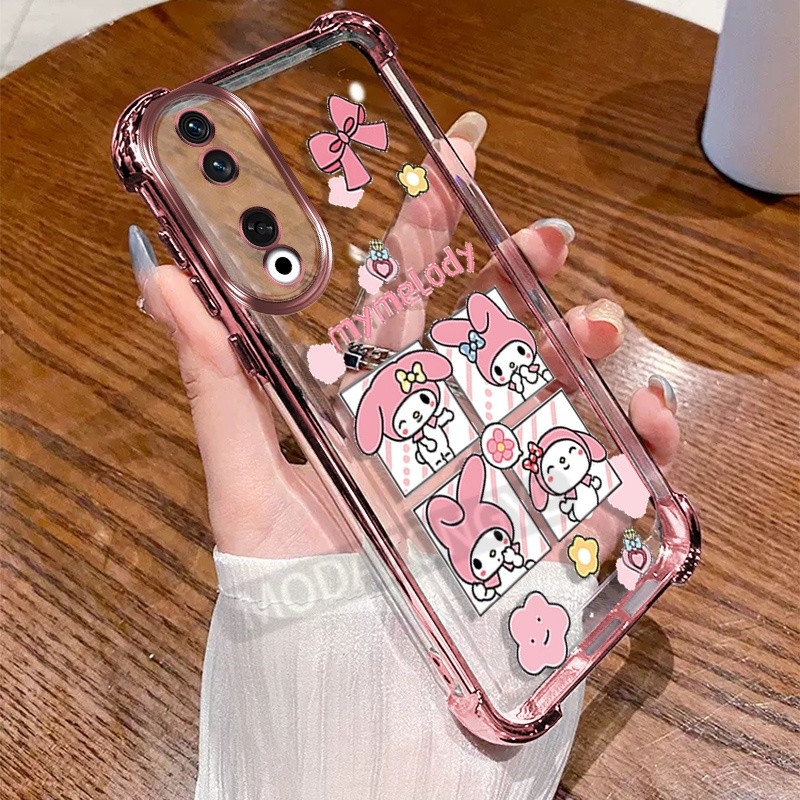 สําหรับ Honor 90 5G เคสโทรศัพท์ซิลิโคนอ่อนนุ่มElectroplating TPU SoftCaseสี่มุม Anti-DROPการ์ตูนกันกระแทกHonor90 5G REA-NX9 ปลอกฝาครอบป้องกัน