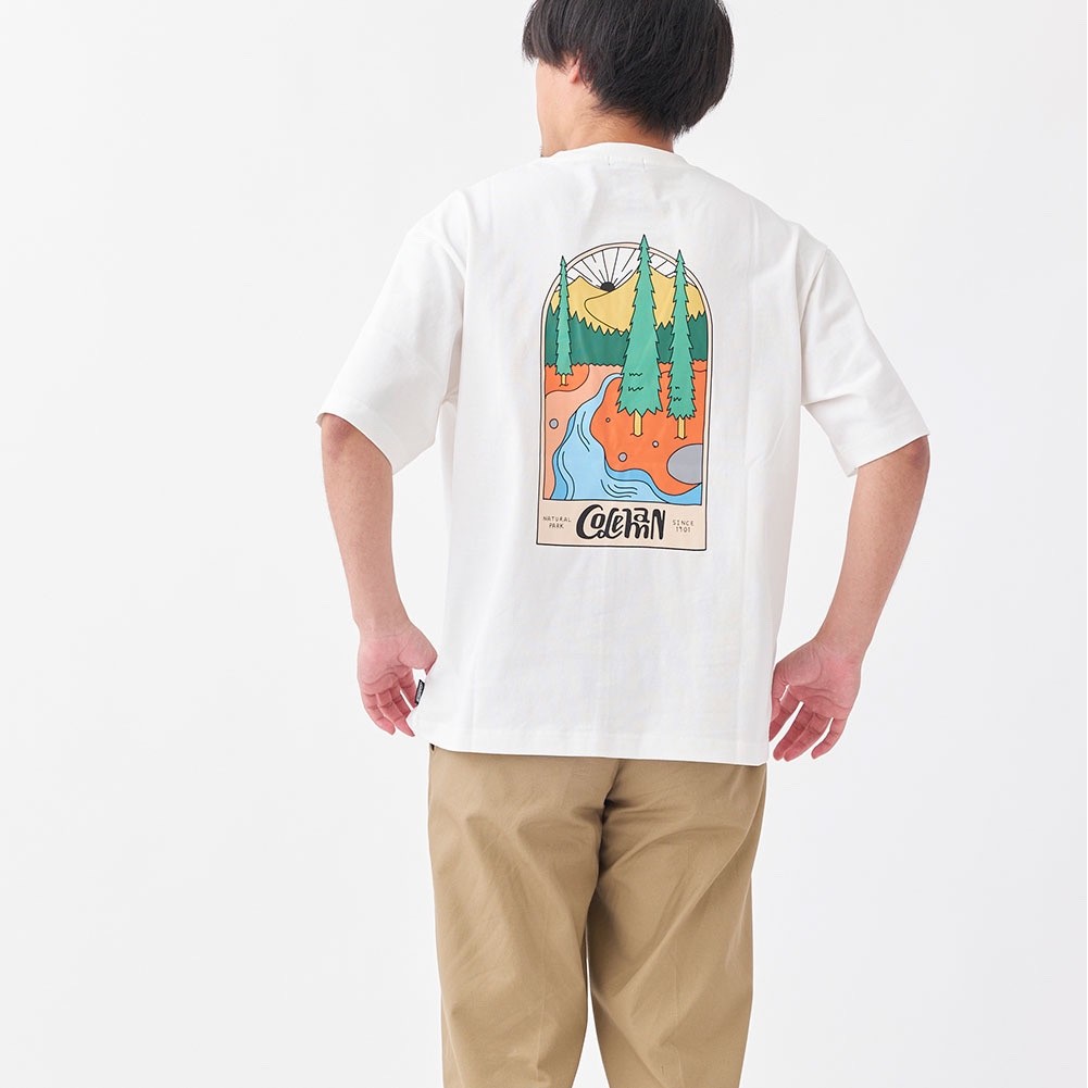 เสื้อยืดแขนสั้นคอกลม coleman สําหรับตั้งแคมป์กลางแจ้งของญี่ปุ่น พิมพ์มาตรฐานขนาดเล็ก ผ้าฝ้ายพรีเมี่ยม 100% ฤดูร้อนเพื่อการพักผ่อน