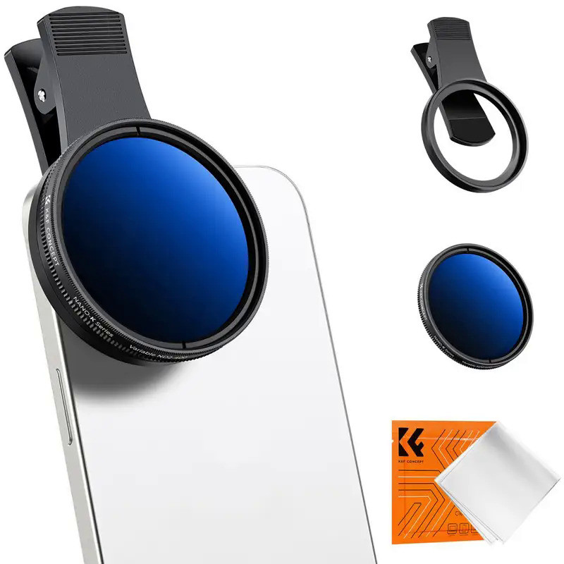 K&F Concept 52mm Phone ND Filter ND2 to ND400 Clip-on Variable Neutral Density Filter for iPhone Mob