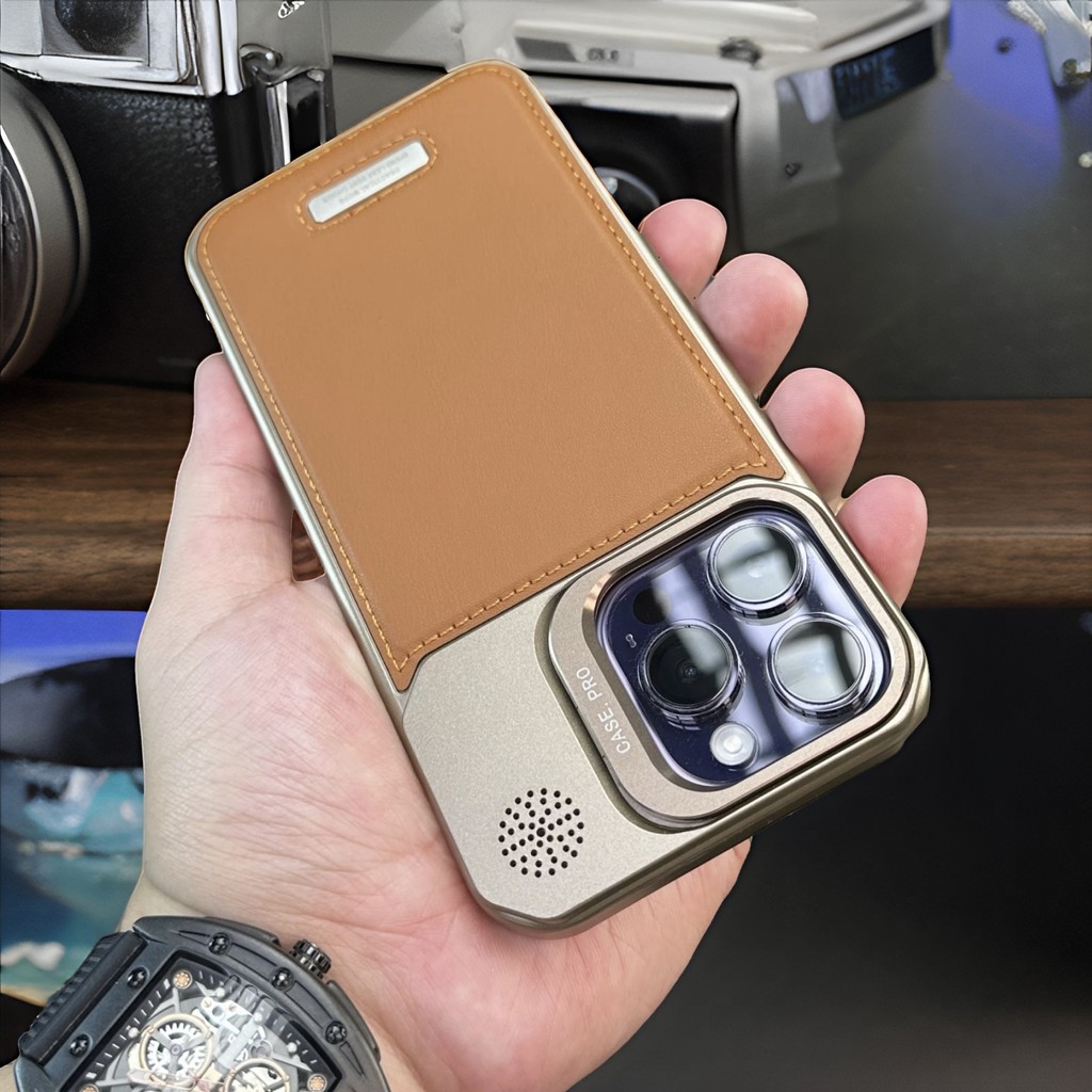 การออกแบบกรอบด้านข้างสําหรับการกระจายความร้อน/วงเล็บโลหะ/เคสแข็งหนัง/Desert เข้ากันได้กับ iphone 11 12 13 14 15 16 pro max กรณี