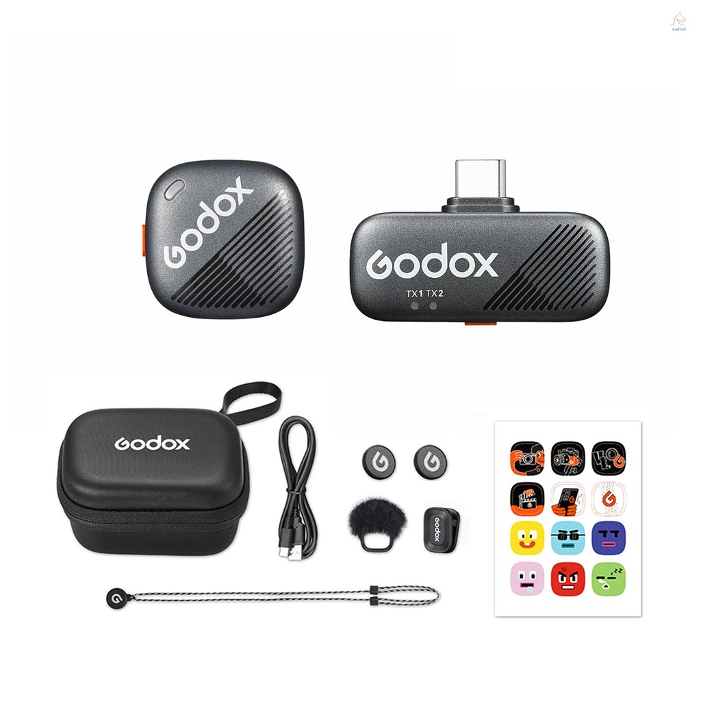 Godox Cube-SC Kit1 One-Trigger-One 2.4G ระบบไมโครโฟนไร้สายแม่เหล็กมินิไมโครโฟน Dual-โหมดลดเสียงรบกวน