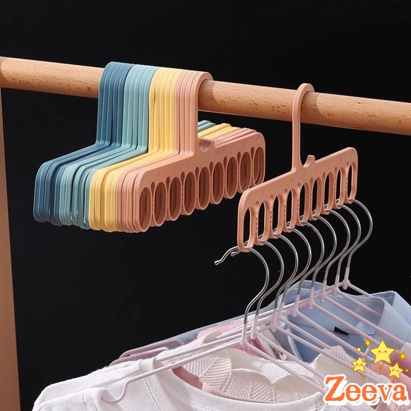 ZEEVA ไม้แขวนเสื้อซักรีด ที่จัดเก็บผ้า ไม้แขวนเสื้อเพื่มพื้นที่แขวนผ้า Clothes hanger