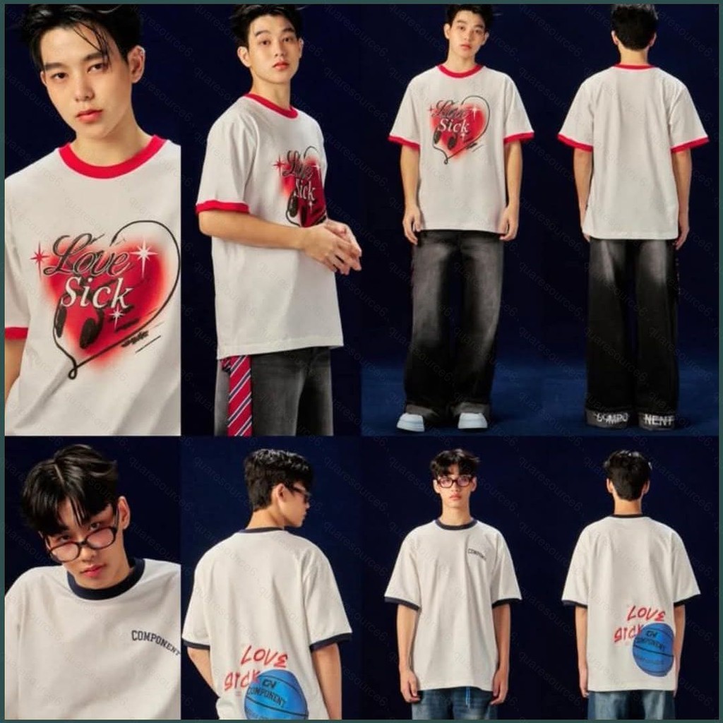 333 Love Sick 2024 COMPONENT PHOP KRIT Pun No เสื้อยืดฤดูร้อน star Short Sleeve Top