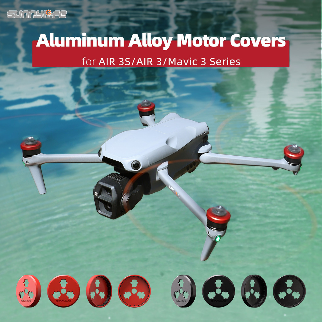 สําหรับ DJI Air 3S/Air 3 มอเตอร์อลูมิเนียมฝาครอบป้องกันมอเตอร์ Maivc 3/Maivc 3 Pro กันฝุ่นและป้องกันความชื้นอุปกรณ์เสริมโดรน