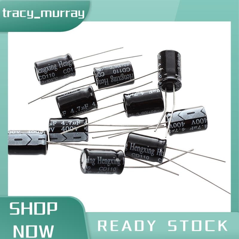tracy_murray 10 x 4.7uF 400V 105C Radial Electrolytic Capacitor 8x12m