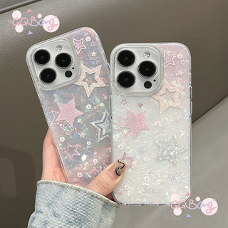 เคสไอโฟน 16 17 air 15 12 14 11 13 Pro Max 16 7 8 Plus XS XR SE แฟชั่นใหม่ดาวแฟนตาซีรักรูปแบบเปลือกหัวใจตัวเรือน Tpu อ่อน