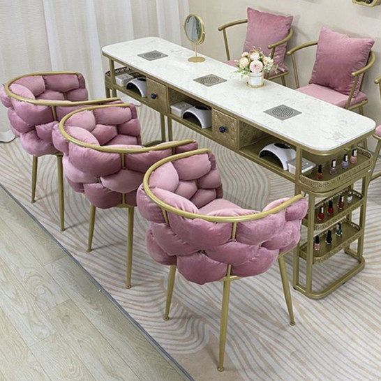 พร้อมส่ง เก้าอี้ ดีไซน์สวย ขาเหล็ก 53*45*74CM