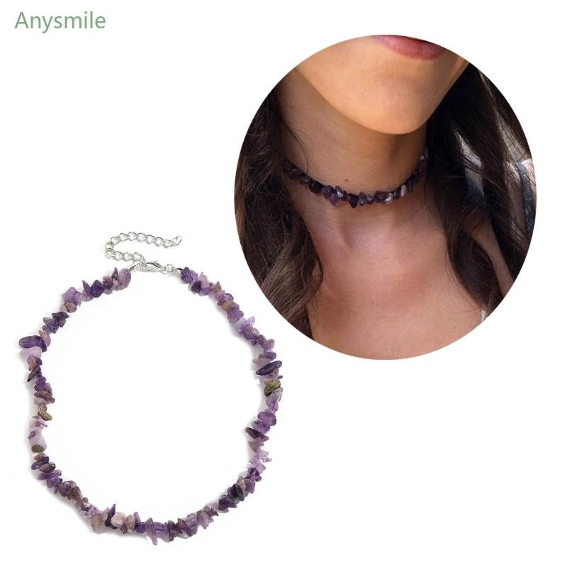 Colorful Natural Stone Choker Bohemia Gravel Beaded Grunge Necklace For Women