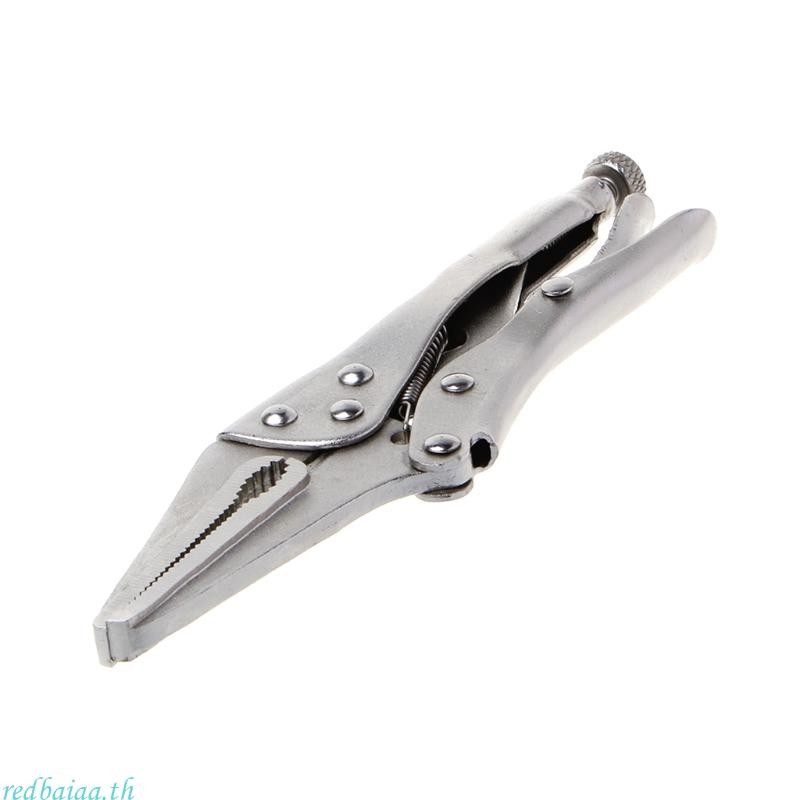 Redbaiaa 7 นิ้วคีมล็อคจมูกยาวตรง Jaw Lock Vise Grip Clamp เครื่องมือมือ 165 มม.