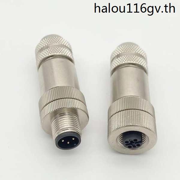 M12 Ethernet Connector profinet Aviation ปลั๊กกันน้ํา 4-pin 5-pin 8-pin 12-pin Metal Shielding Conne