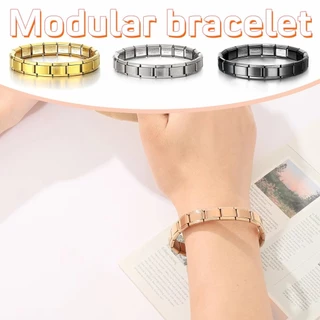 คูปองสุดคุ้ม！กำไลสแตนเลส สร้อยข้อมือสแตนเลส ไม่ลอกไม่ดำ แรงยึดหยุ่นดี เครื่องประดับชายและหญิง