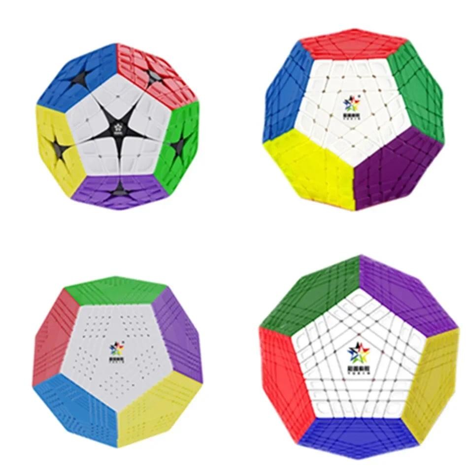 Yuxin HuangLong 4x4 5x5 6x6 7x7 Megaminx Dodecahedron Magic Cube Stickerless Professional Master Kilominx/Gigaminx/Elite Kilominx/Terminx ความเร็วปริศนาของเล่น