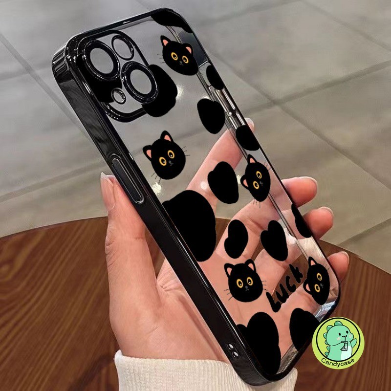 หรูหราชุบเคสโทรศัพท์สําหรับoppo A98 A94 A93 A91 A9 A5 A83 A31 A79 A78 A74 A73 A60 A59 A58 A78 A58X A57 A55 ปลอกน่ารักการ์ตูนแมวKittyนุ่มปกหลัง