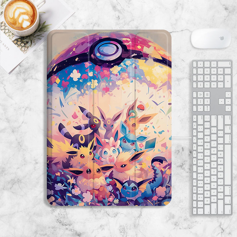 เคสการ์ตูนโปเกมอน iPad gen10 pro11 2022 2024 pro12.9 pro13 เคส iPad air4/5/6 10.2 gen7/8/9 mini4/5/6/7 gen5/6 case