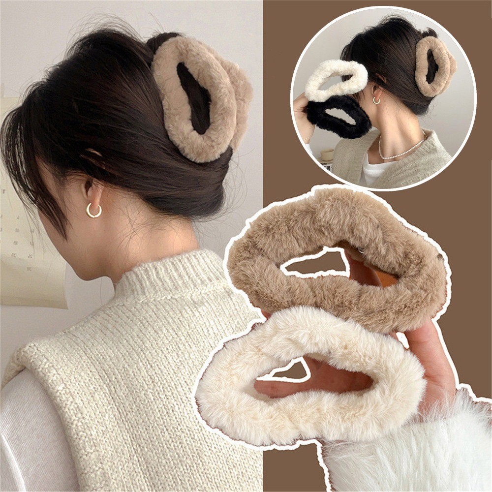 Cloud Hair Claw คลิปฉลามมีขนระดับไฮเอนด์ของผู้หญิงคลิปตุ๊กตาอารมณ์เรียบง่าย