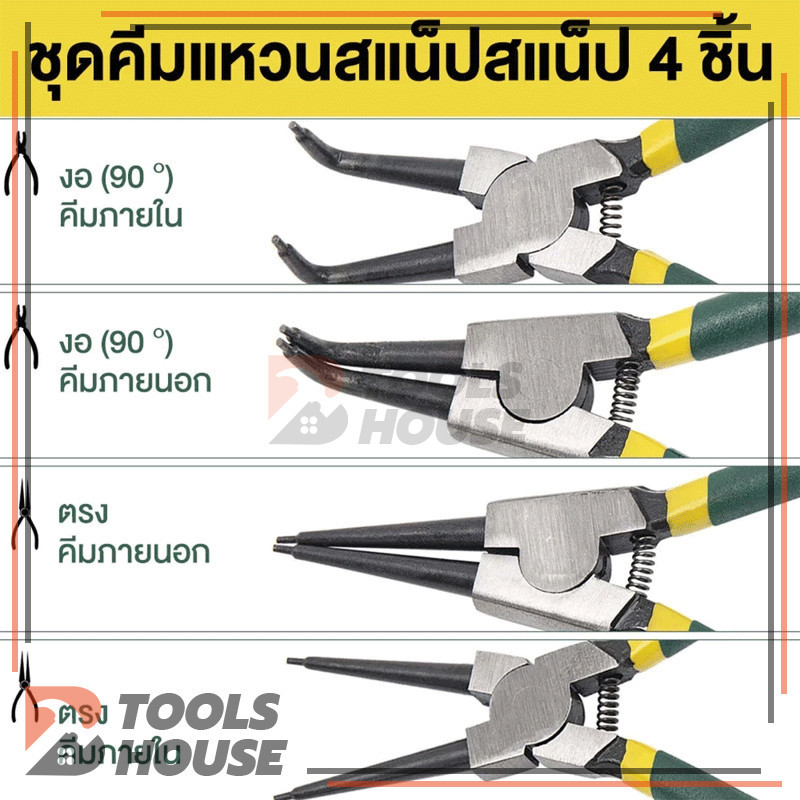 แหวนปากตรง ถ่างงอ หนีบตรง คีมถอดปิ้นล็อค ปากตรง ปากงอ รูปที่ 7