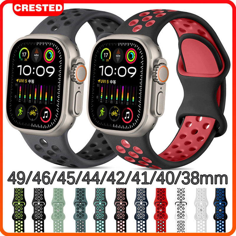 สายยางซิลิโคนสำหรับสมาร์ทวอทช์ for Smart Watch Ultra/SE 3 2 49มม. Series 11 10 9 8 46 มม. 45 44 41 40 42มม.