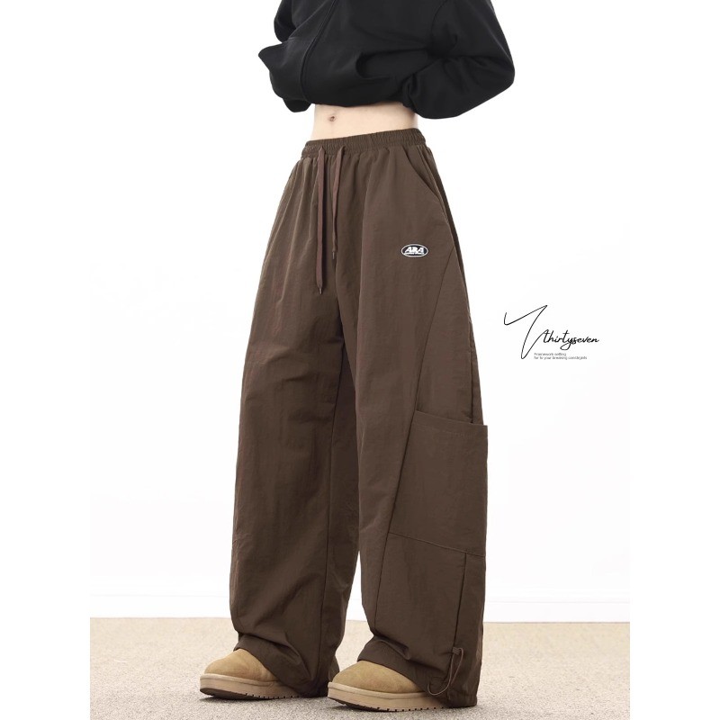 Pannofluxus กางเกงขายาวผู้ชาย แฟชั่น American high street หลวมสบายๆคุณภาพสูงสไตล์เป็นกลางกางเกง scimitar - รูปที่ 3