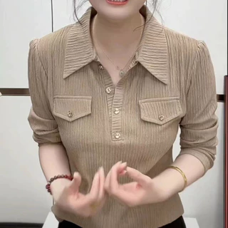ผู้หญิงฤดูร้อนแขนสั้นสีทึบผ้าฝ้ายแขนสั้นเสื้อผู้หญิงเสื้อด้านบน